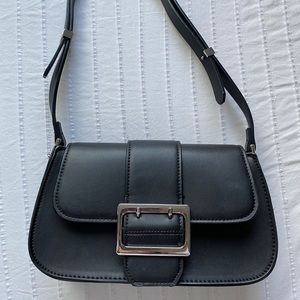 ZARA baguette style leather bag with buckle
